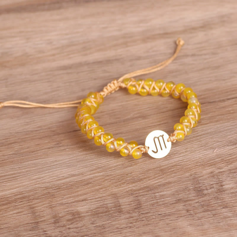 Olivenorma Zodiac Crystal Healling Balance Wrap Bracelet - Scorpio&Yellow Agate - image 19