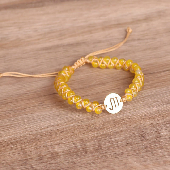 Olivenorma Zodiac Crystal Healling Balance Wrap Bracelet - Scorpio&Yellow Agate - image 19