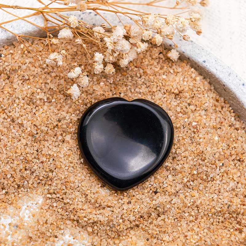 Olivenorma Black Obsidian Heart Worry Stone - image 2