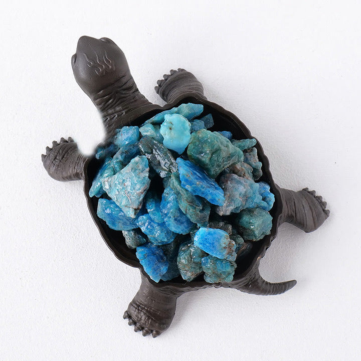 Olivenorma Natural Crystal Cluster Turtle Ornament Lamp Gemstone Decoration - Blue Apatite Without Lamp - image 13