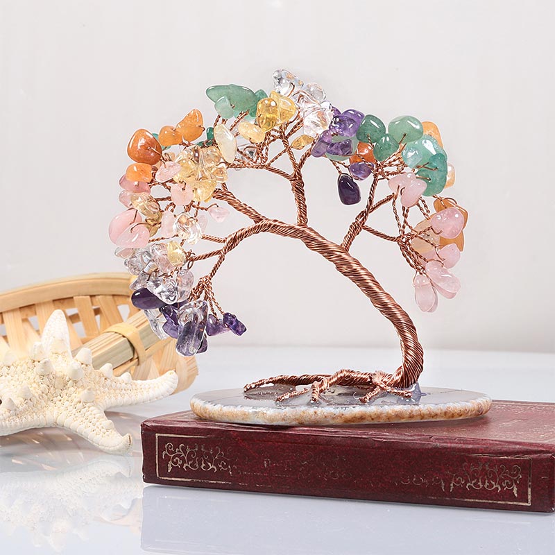 Olivenorma Natural Crystal Stone Feng Shui Tree - Amethyst&Citrine&Pink Crystal&Clear Crystal&Green Aventurine - image 0