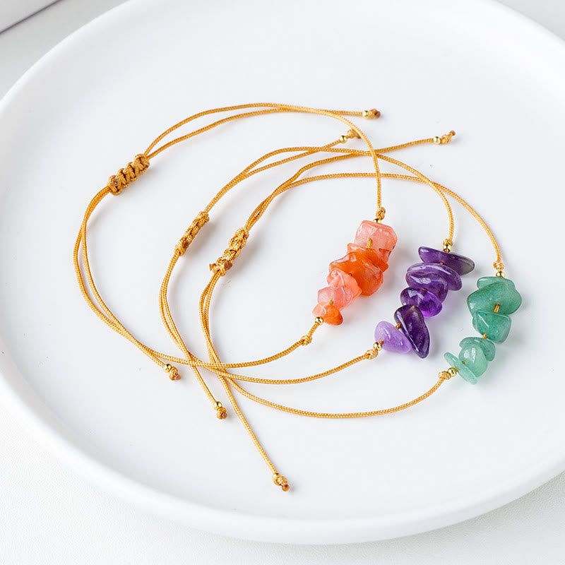 Olivenorma "Nature's Healing Wishes" Irregular Gemstone Braided Bracelet  - image 36