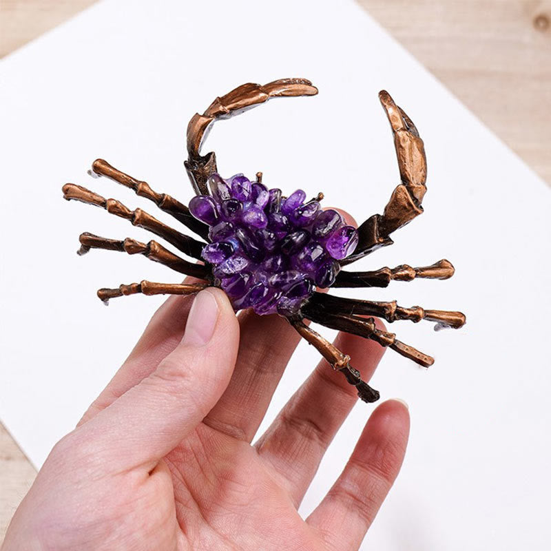 Olivenorma Natural Amethyst Gravel Crab Ornament Gemstone Decoration - image 4