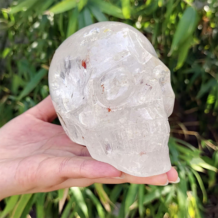 Olivenorma 10cm Natural Clear Crystal Gemstone Decoration Crystal Skull - Clear Crystal - image 0