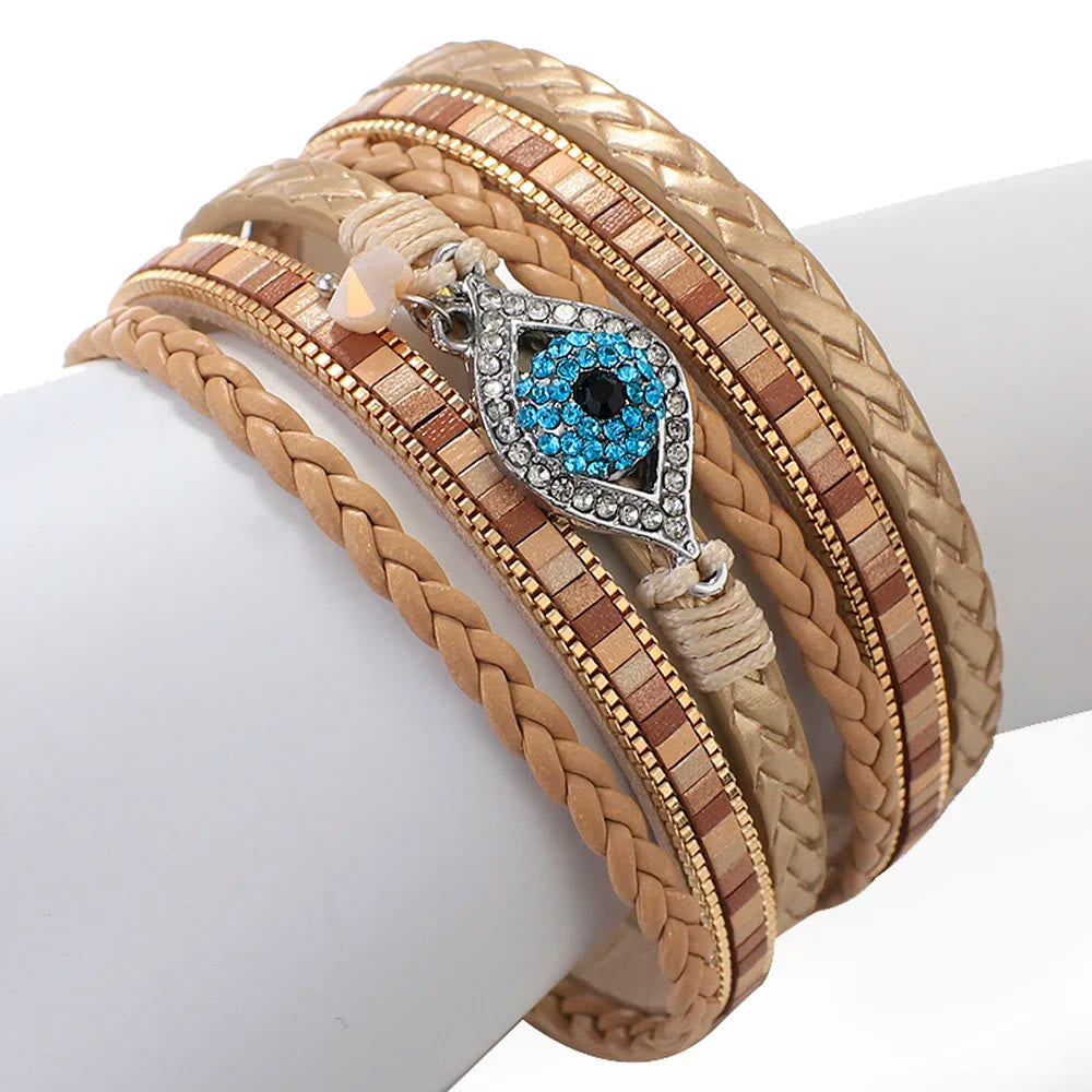 Olivenorma White Zircon Paraiba Tourmaline Evil Eye Bracelet - image 6