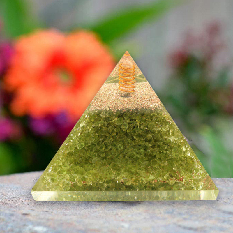 Olivenorma Peridot Metatron's Cube Orgone Pyramid - image 4