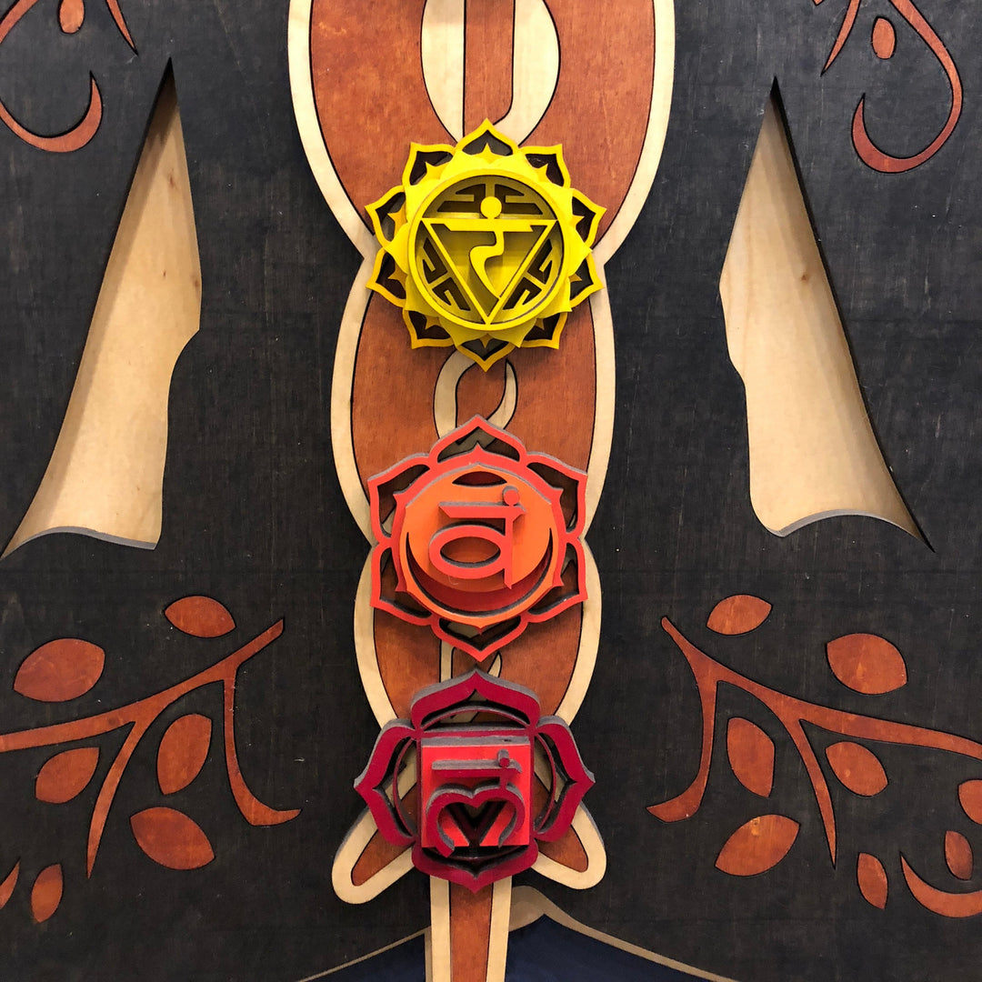 Olivenorma Kundalini Chakra Hand Painted Wood Stained Wall Decor - image 13