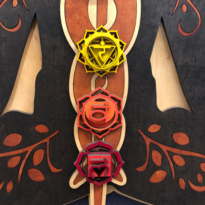 Olivenorma Kundalini Chakra Hand Painted Wood Stained Wall Decor - image 13