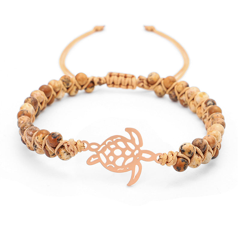 Natural Stone Turtle Bracelet - Picture Jasper #1 - image 7