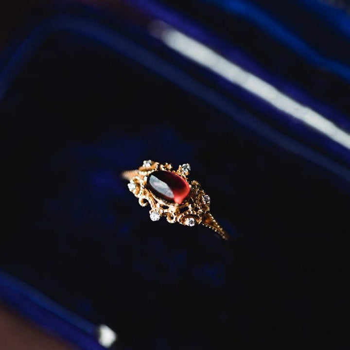 Olivenorma Night Rose-Natural Garnet Ring - image 3