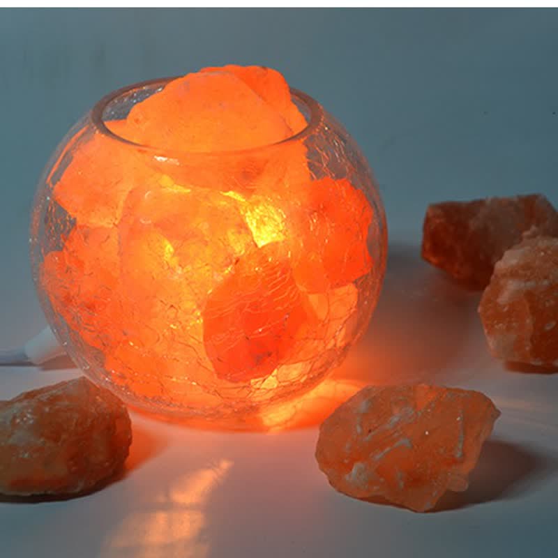 Olivenorma Creative Ice Cracked Glass Tank Himalayan Pink Salt Lamp - image 8