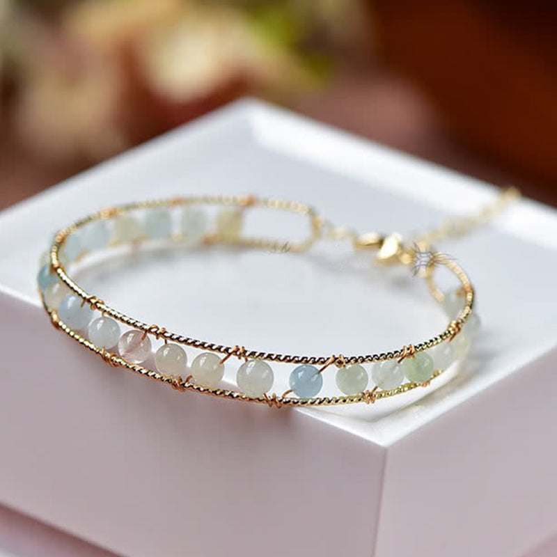 Narural Morganite Gemstone Bracelet - image 2