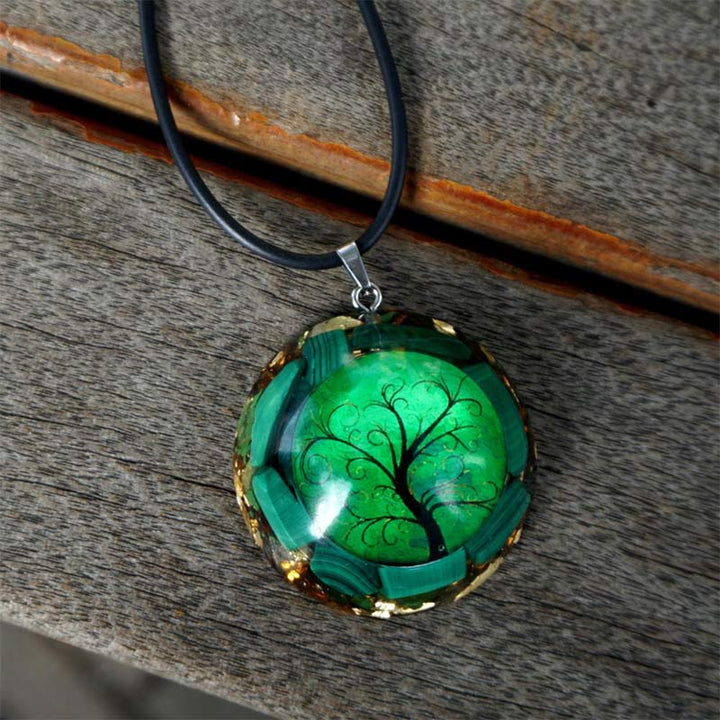 Olivenorma Natural Malachite Tree Of Life Necklace - image 1