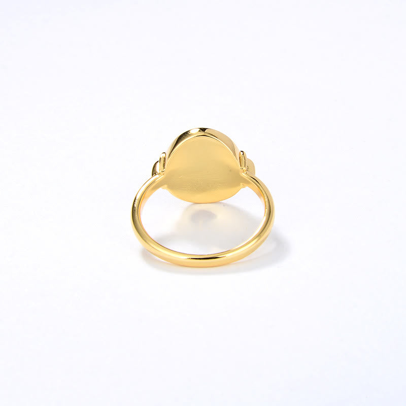 Olivenorma Dainty Opal Black Epoxy Vintage Ring - image 7