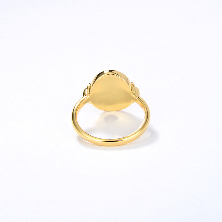 Olivenorma Dainty Opal Black Epoxy Vintage Ring - image 7