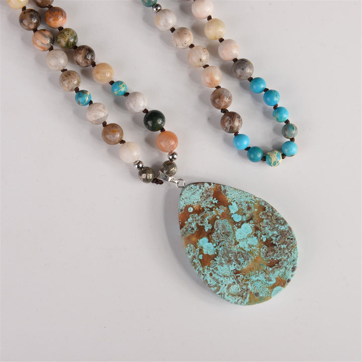 Olivenorma Handmade Natural African Turquoise Bead Necklace - image 4