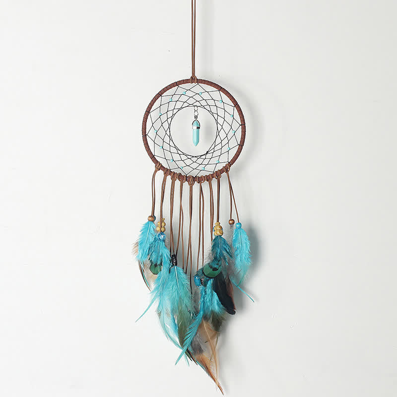 Olivenorma Amazonite Blue Crystal Dream Catcher - image 4
