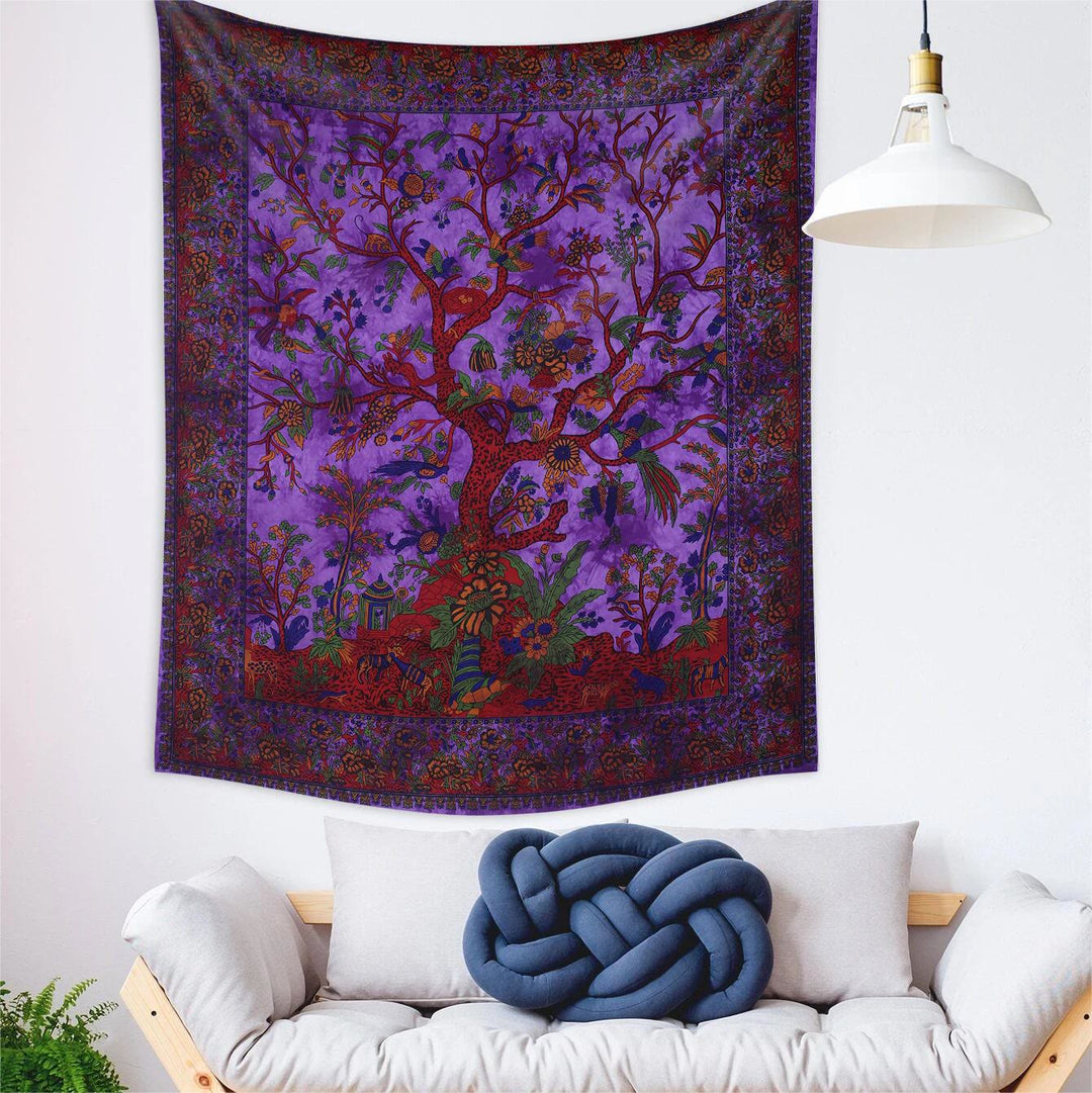 Olivenorma Green Tree Of Life Wall Hanging Psychedelic Tapestry - 180*230cm - Purple - image 5