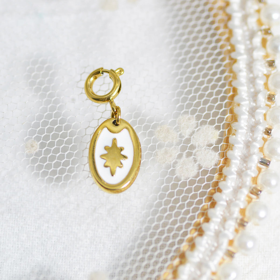 Olivenorma Geometric Round Or Water Drop Crystal Gold Pendant Necklace - White Resin Octagonal Star - Necklace #5 - image 41