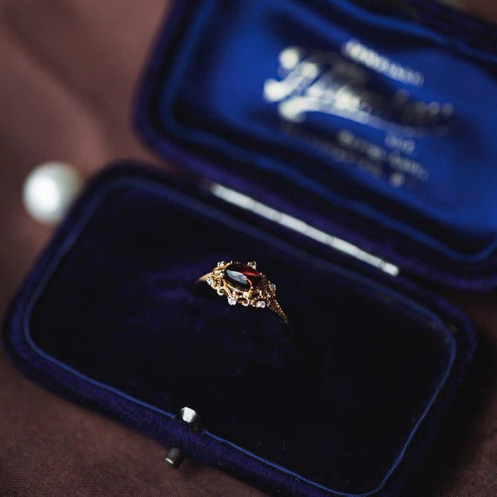 Olivenorma Night Rose-Natural Garnet Ring - image 5
