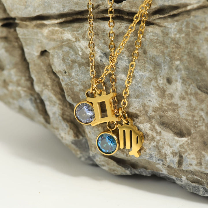 Olivenorma Zodiac Rune Birthstone Stainless Steel Necklace - image 43