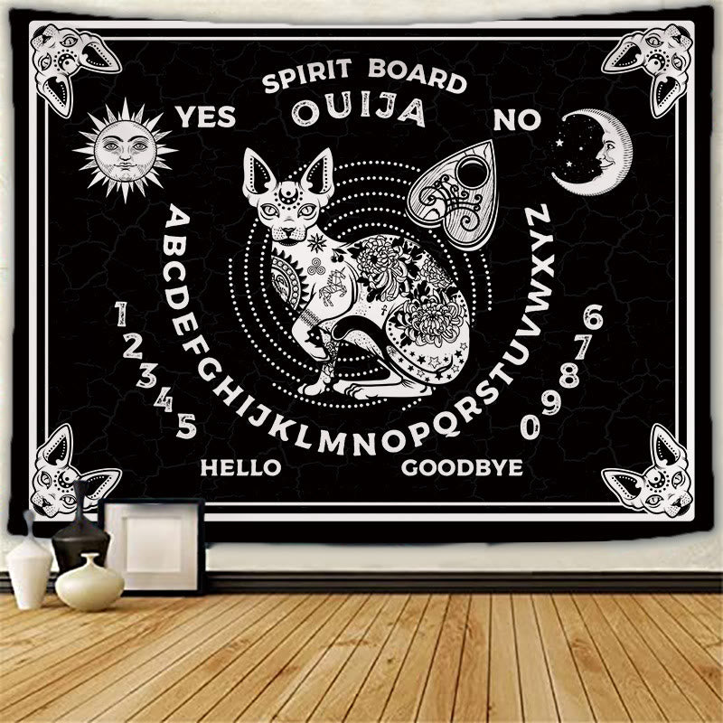 Olivenorma Sun Moon Tattoo Cat Meditation Wall Hanging Tapestry - Tattoo Cat - Brushed fabric - 78.74"*59.05"(200*150cm) - image 6