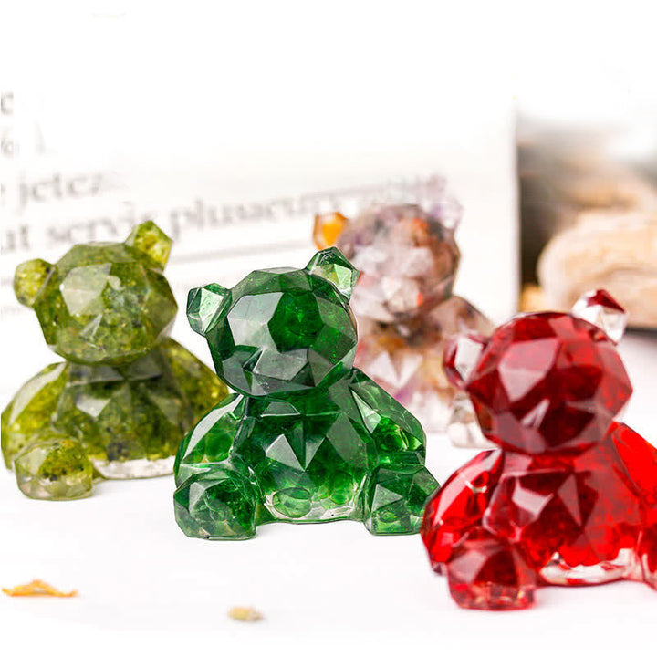 Olivenorma Mirror Sitting Bear Gemstone Decoration - image 0