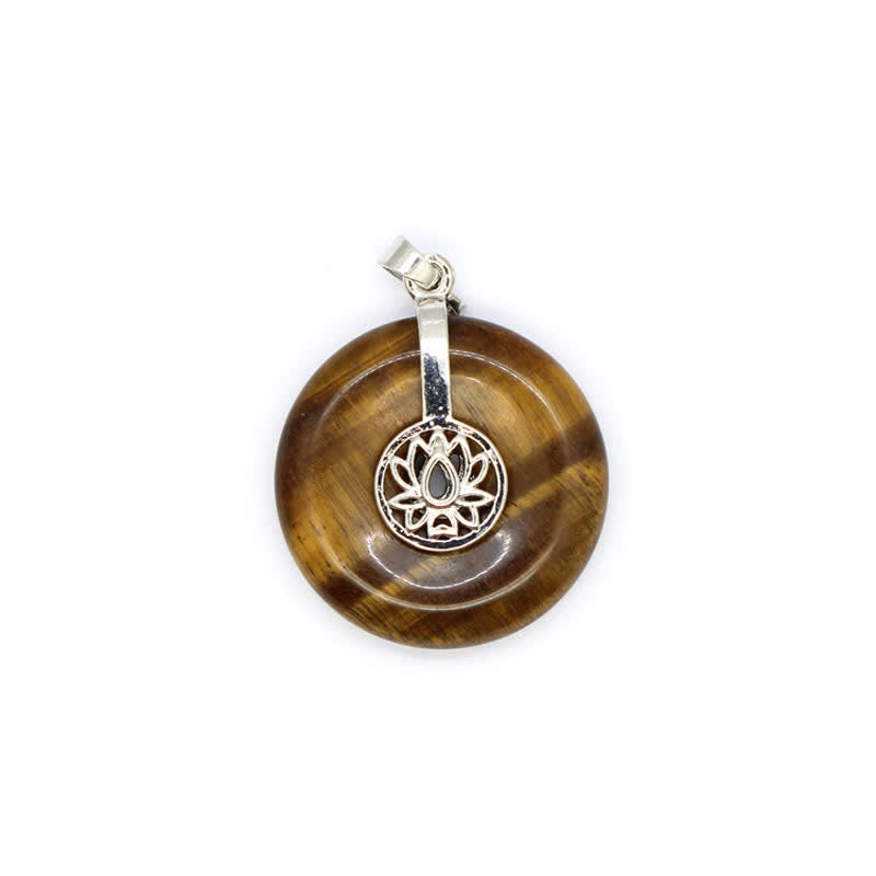 Olivenorma Natural Crystal Peace Buckle Tree Of Life Necklace - Tiger Eye - Lotus - image 39