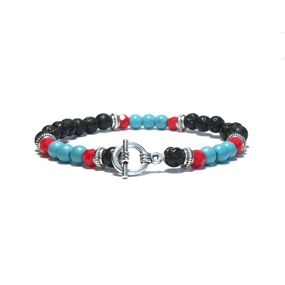 Olivenorma Men's Colorful Stone Beaded Braided Bracelet - image 1