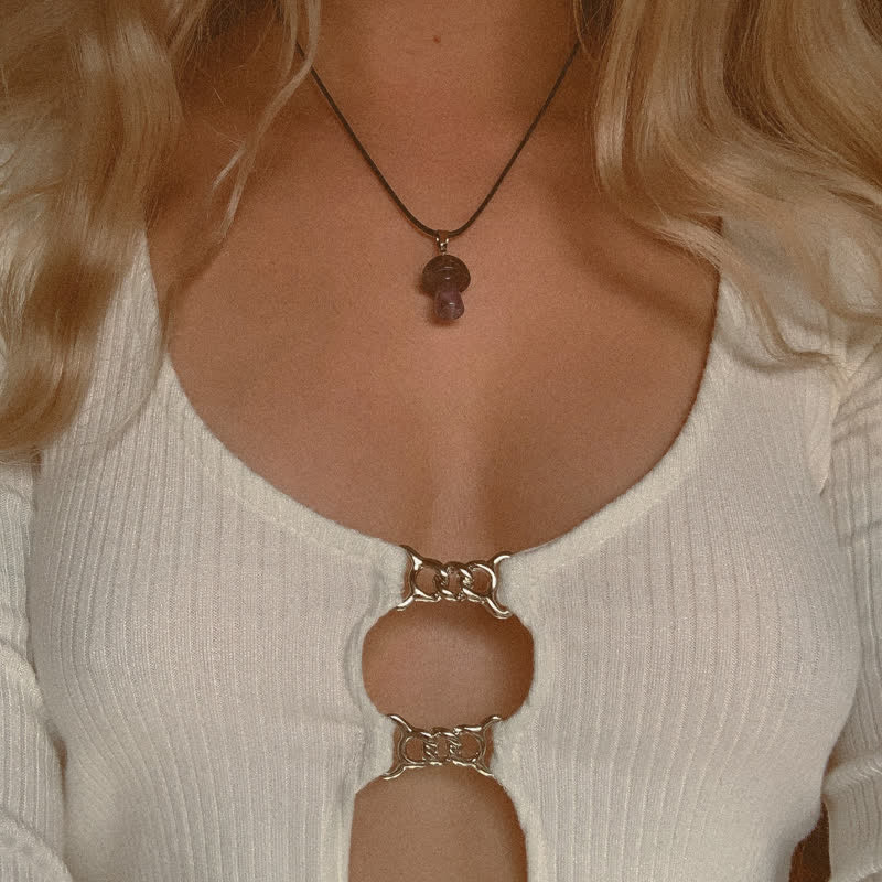 Olivenorma Spiritual Attunement Mushroom Design Healing Necklace - image 2