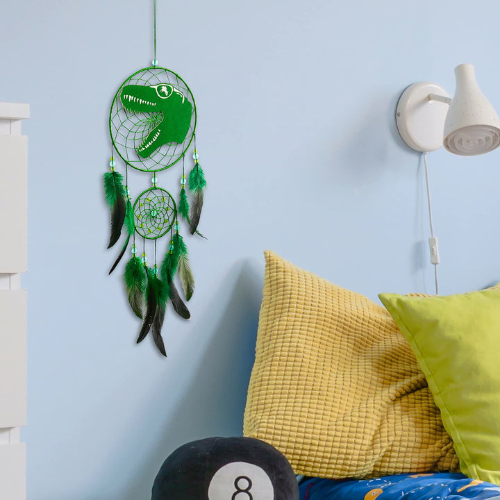 Olivenorma Dinosaur For Kids Feather Dream Catcher - Green - Without Lights - image 0