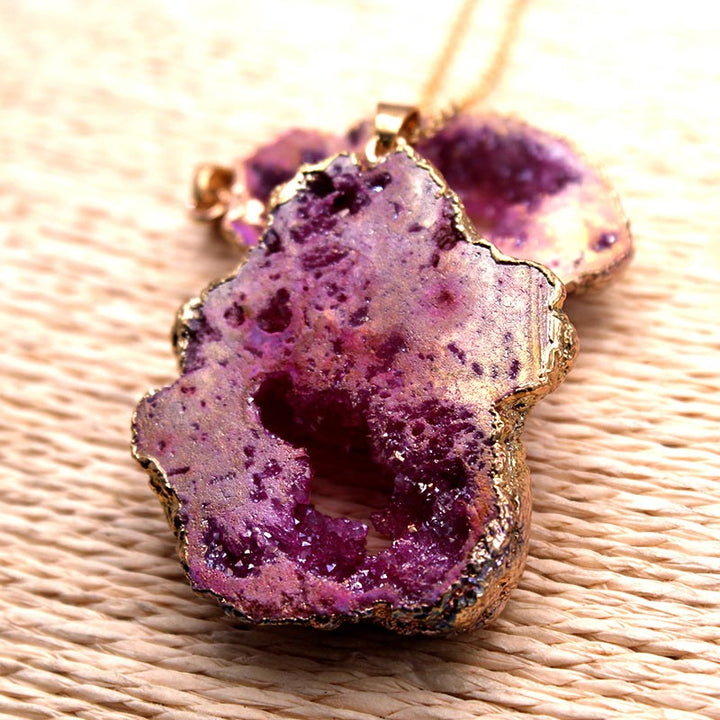 Natural Crystal Geode Pendant - image 2
