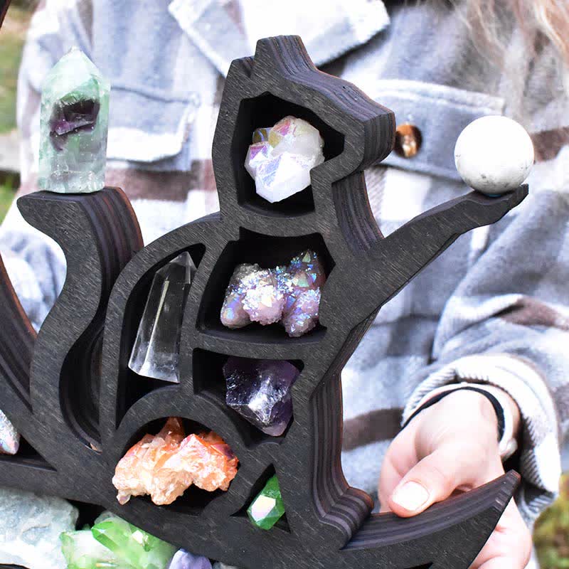 Crescent Moon Shaped Cute Cat Crystal Shelf - image 2