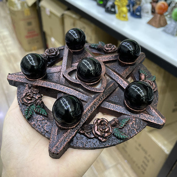 Olivenorma Five Pointed Star Chassis Crystal Ball Stand Decoration - image 2