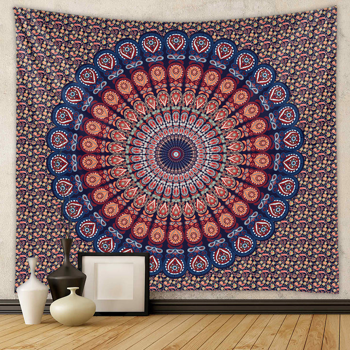 Olivenorma Mandala Peacock Pattern Tapestry - 180*230cm - Red - Flannel - image 8