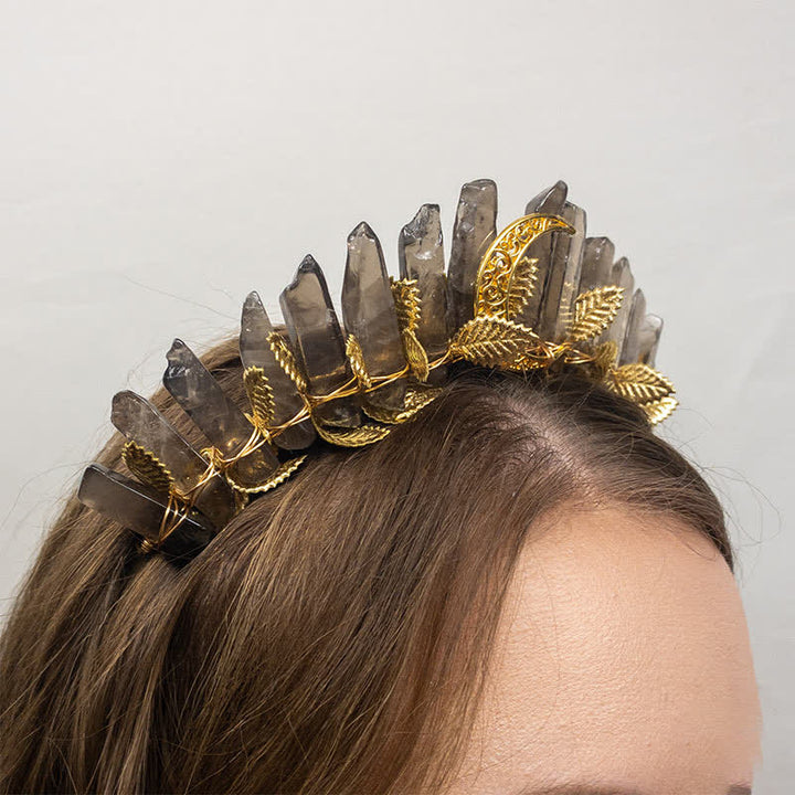 Olivenorma Smoky Quartz Witch Crystal Crown - Smoky Quartz#Moon - image 6