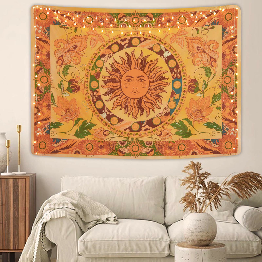 Olivenorma Burning Sun Flower Vines Floral Tapestry - image 3