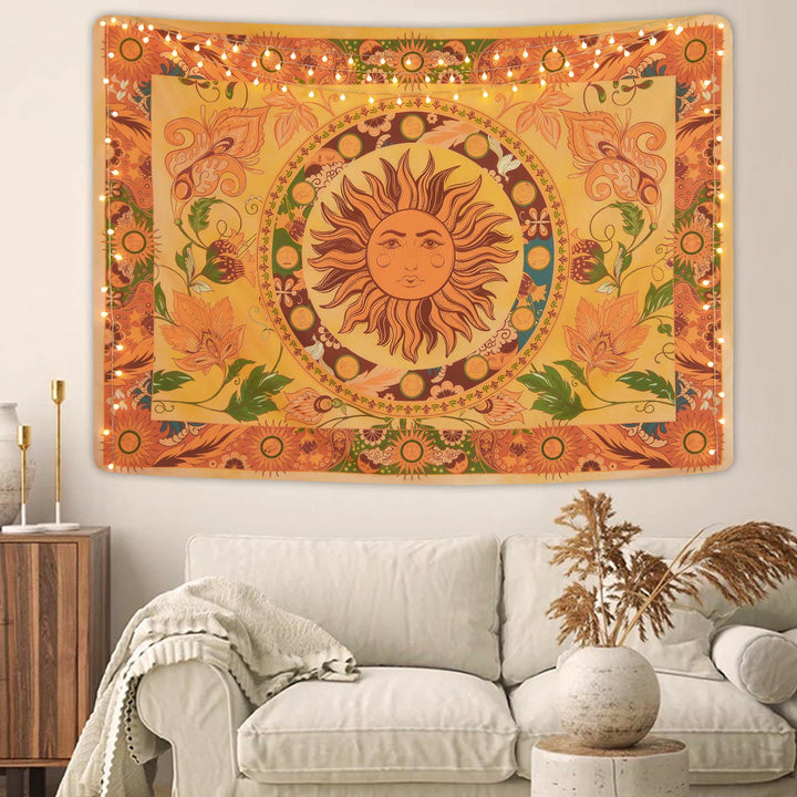 Olivenorma Burning Sun Flower Vines Floral Tapestry - image 3