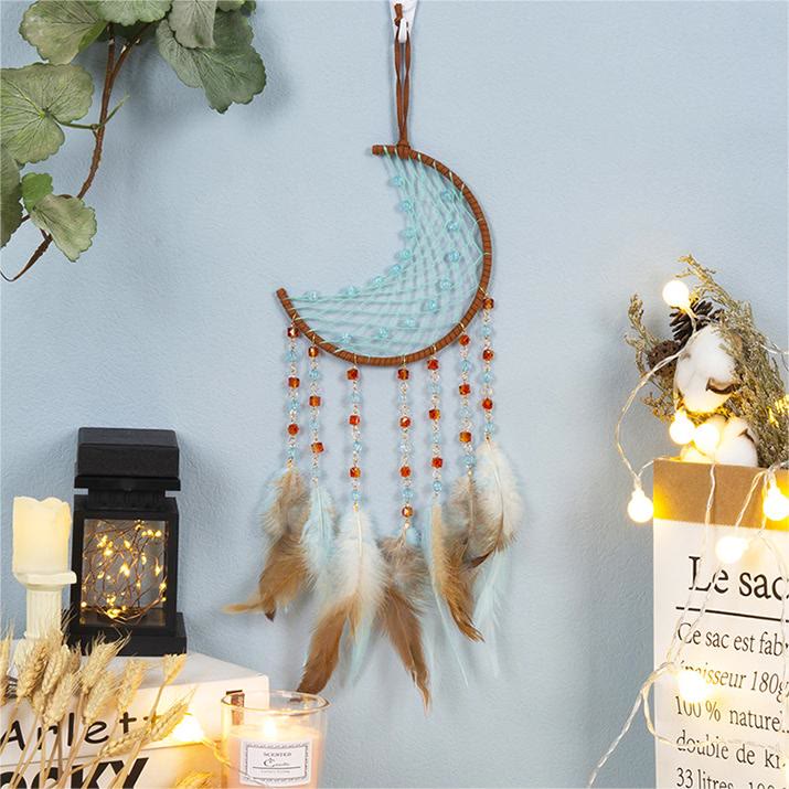 Olivenorma Blue Red Acrylic Beads Half Moon Shape Dream Catcher - image 2
