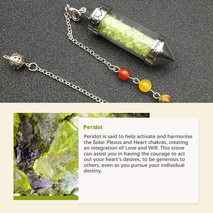 Chakra Colored Crystal Meditation Pendulum - image 10