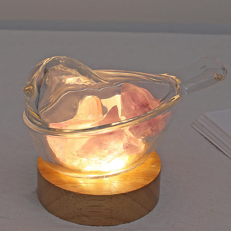 Olivenorma Natural Stone Irregular Cup Crystal Aromatherapy Lamp - Amethyst - Blue Campanula - image 5