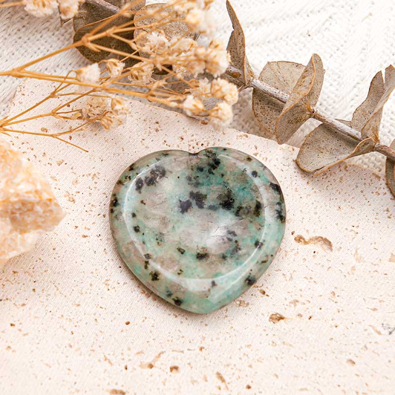 Olivenorma Dalmatian Jasper Heart Worry Stone - Dalmatian Jasper - image 0