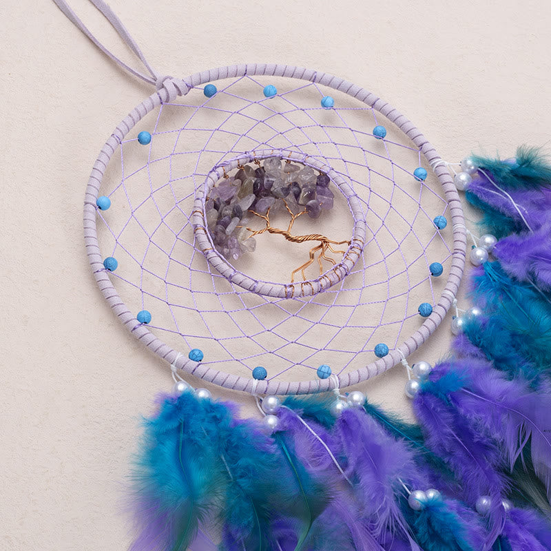 Olivenorma Crystal Tree Of Life Feather Glow Dream Catcher - image 8