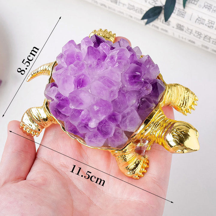 Olivenorma Natural Crystal Cluster Turtle Ornament Lamp Gemstone Decoration - image 33
