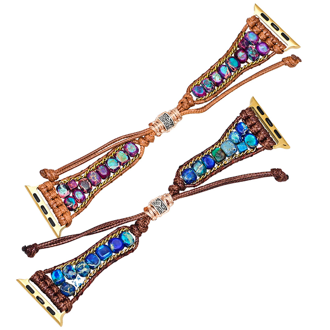 Olivenorma Blue Emperor Stone Apple Watch Strap Wrap Bracelet - image 12