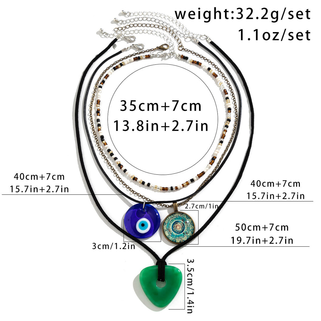 Olivenorma Natural Stone Tree of Life Evil Eye Pendant Necklace Set - image 38