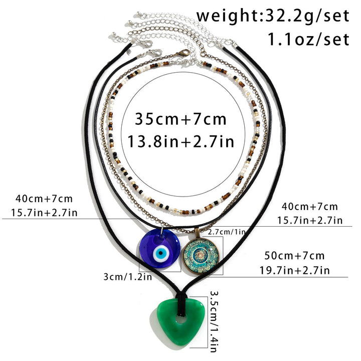 Olivenorma Natural Stone Tree of Life Evil Eye Pendant Necklace Set - image 38