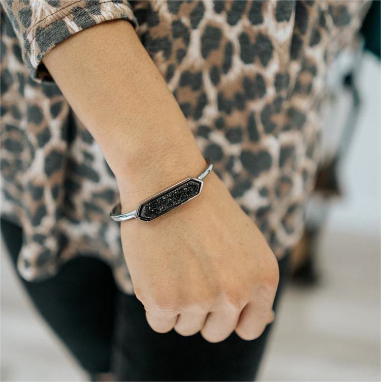 Olivenorma Natural Crystal Cluster Metal Copper Cuff Bracelet - image 27