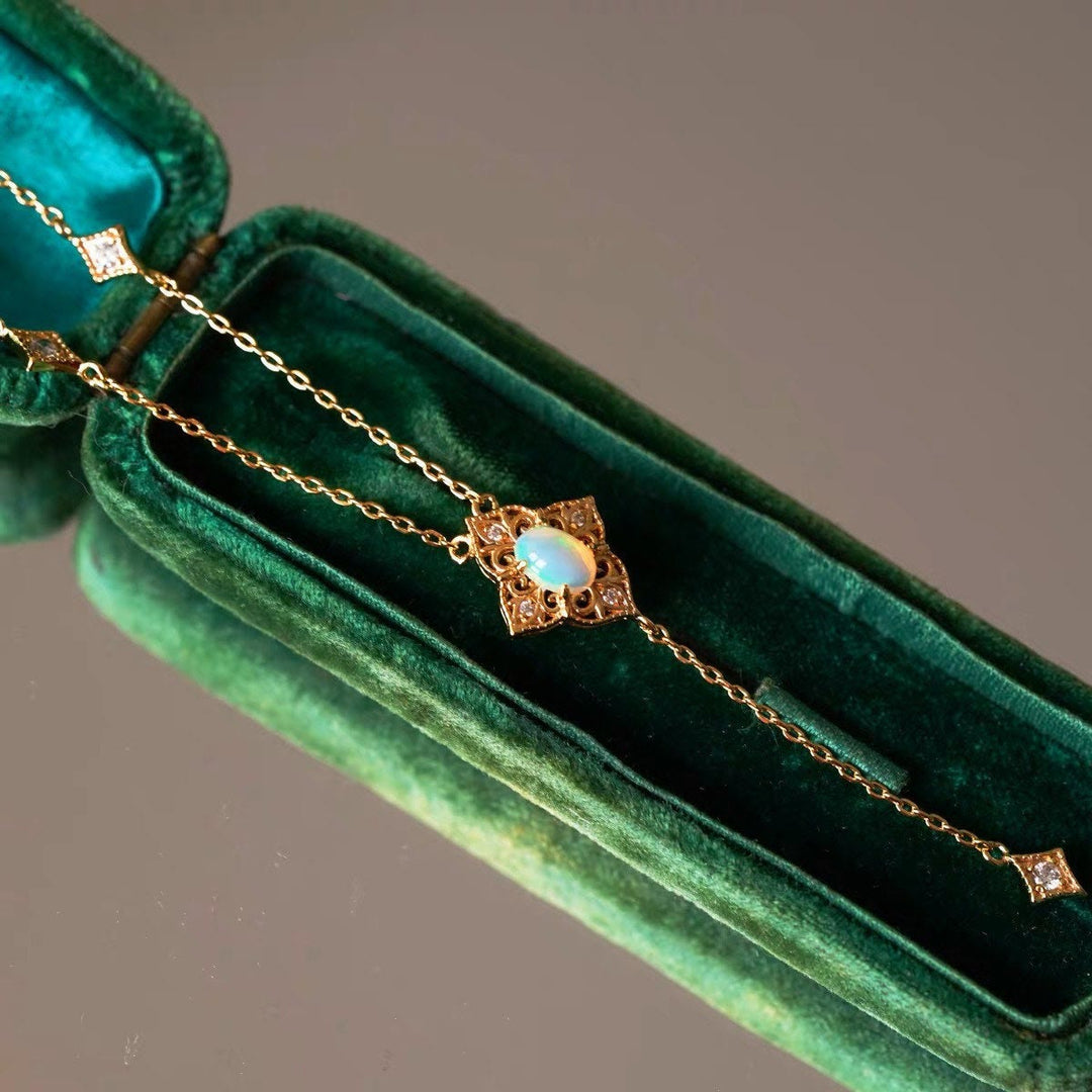 Olivenorma Vintage Petals Opal 14k Gold Necklace - image 8