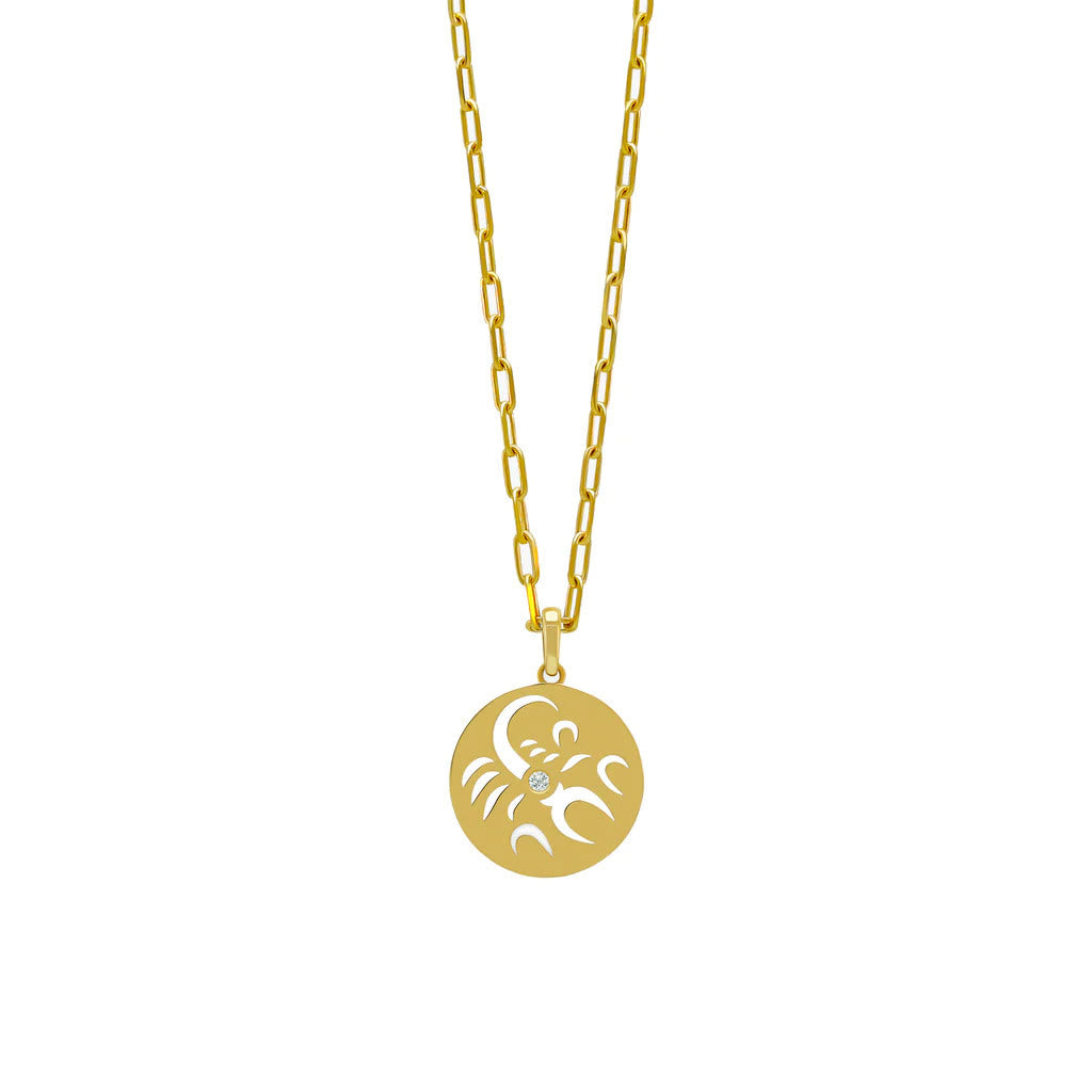 Olivenorma White Zircon Hollow Circle Zodiac Stainless Steel Necklace - Scorpio - image 11